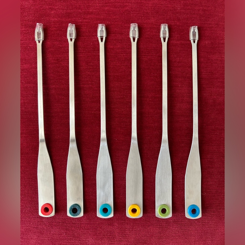 Set of 6 Color Coded FONDUE Forks with covers - Multicolors - 10in - Picture 3 of 9